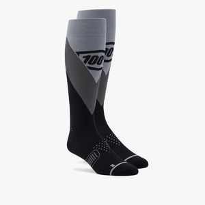 100% Hi Side Thin Moto Sock - Black